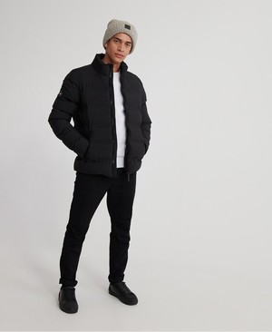 Superdry Ultimate Radar Quilt Puffer Férfi Kabát Fekete | VJRQE4385